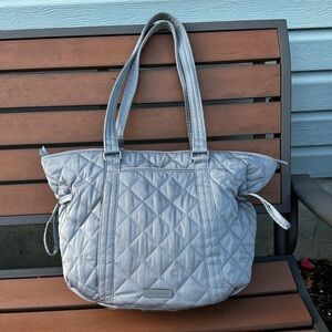Vera Bradley Tranquil Gray Glenna Cinch Shoulder Bag